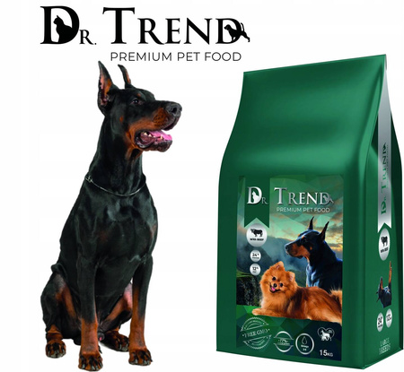 DR. TREND Premium sucha karma dla psów dużych ras z wołowiną 15 kg