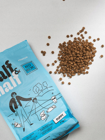 HALF&HALF sucha karma dla szczeniąt wszystkich ras wołowina 2 kg + 2 kg