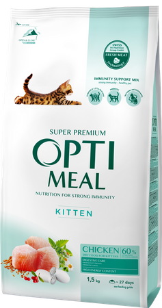 OPTIMEAL Super Premium sucha karma dla kociąt - kurczak 1,5 kg