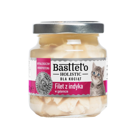 BASTTET'O HOLISTIC mokra karma dla kociąt - indyk w galarecie 130 g