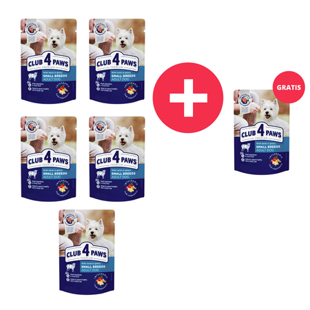 CLUB 4 PAWS Premium mokra karma dla psów małych ras - jagnięcina (5+1) 480g
