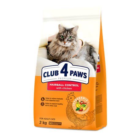 CLUB 4 PAWS Premium „Hairball control” sucha karma dla kotów 2 kg