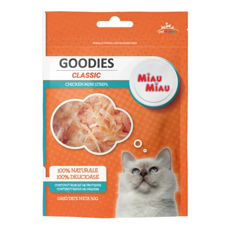 MIAU MIAU przysmak dla kotów - mini kawałki kurczaka, 50 g