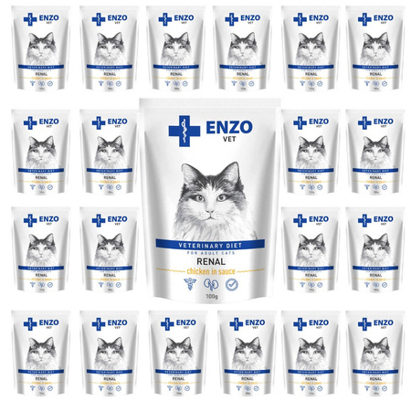 ZESTAW ENZO VET Renal mokra karma dla kotów - kurczak w sosie 24 x 100 g