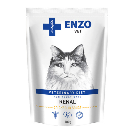 ENZO VET Renal mokra karma dla kotów - kurczak w sosie 100 g