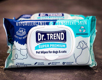 DR. TREND chusteczki nawilżające dla psów i kotów Super Premium 48 szt.