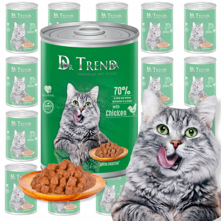 DR. TREND mokra karma dla kotów z kurczakiem w delikatnym sosie 20x400 g