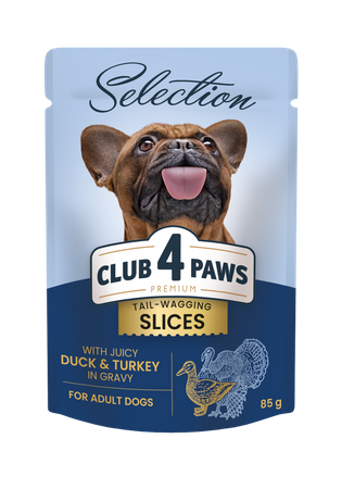 CLUB 4 PAWS Selection mokra karma dla psa małych ras - kaczka i indyk 85g