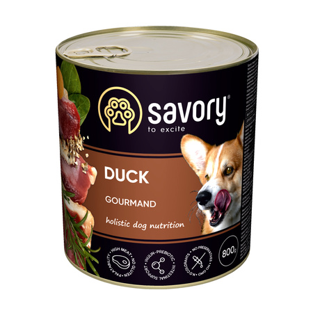 SAVORY Gourmand mokra karma dla dorosłych psów - kaczka, 800 g