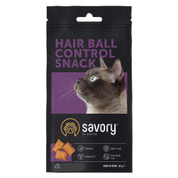 SAVORY chrupiący przysmak "Hairball control" dla kotów, 60 g