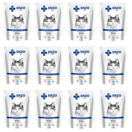 ZESTAW ENZO VET Renal mokra karma dla kotów - kurczak w sosie 12 x 100 g