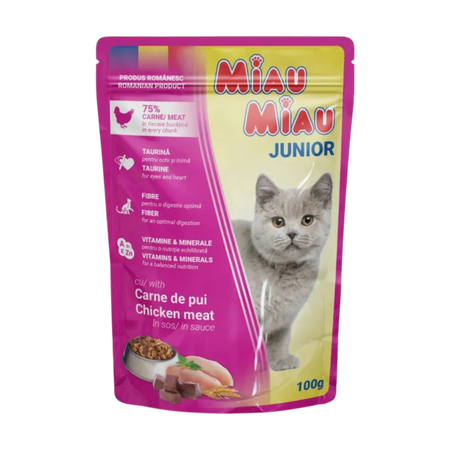 MIAU MIAU mokra karma dla kociąt - kurczak w sosie 100 g