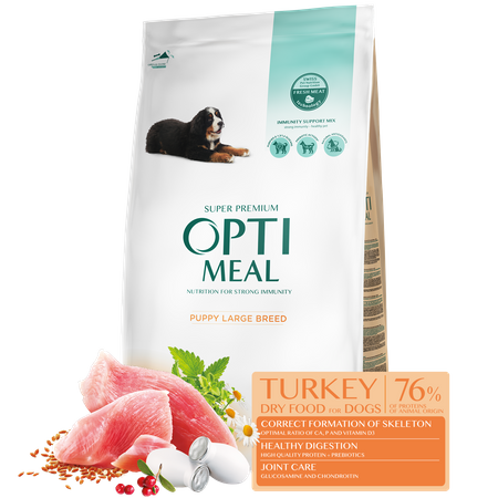 OPTIMEAL Super Premium sucha karma dla szczeniąt dużych ras – indyk 20 kg