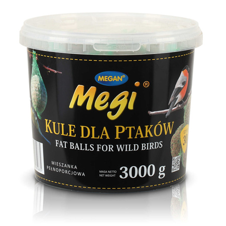 MEGAN pokarm dla dzikich ptaków - kule zimowe małe, 30 x 100 g