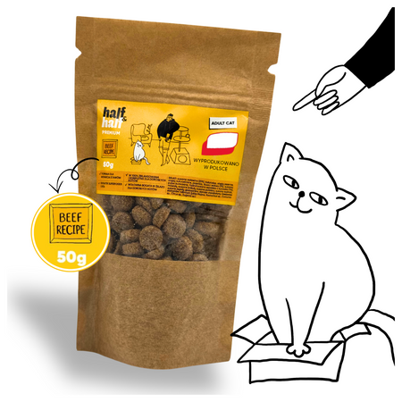 Half&Half sucha karma dla dorosłych kotów - wołowina 50 g