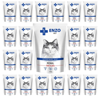 ENZO VET ZESTAW Renal mokra karma - wołowina w galarecie 24x100 g