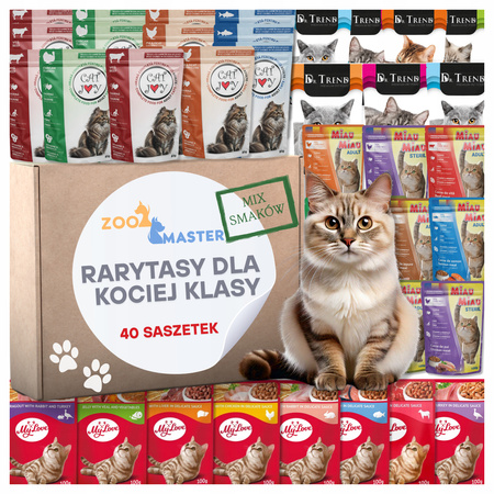 Rarytasy Mix Smaków - Zestaw 40 saszetek mokrej karmy dla kotów