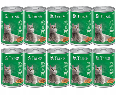 DR. TREND mokra karma dla kotów z wołowiną w delikatnym sosie 10x400 g