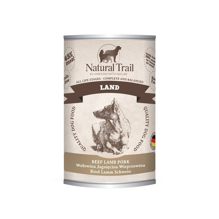 NATURAL TRAIL Land mokra karma dla psów - mix smaków 400 g