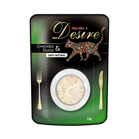 MIAU MIAU DESIRE mokra karma dla kotów - kurczak i kaczka w zupie 70 g