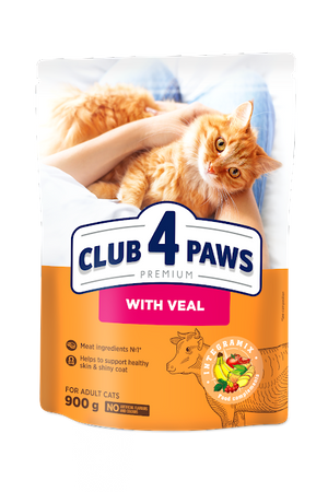 CLUB 4 PAWS Premium sucha karma dla kotów - cielęcina 900 g