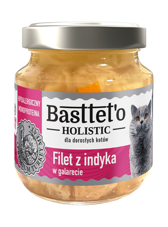 BASTTET'O HOLISTIC mokra karma dla kotów - indyk w galarecie, 130 g