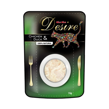 MIAU MIAU DESIRE mokra karma dla kotów - kurczak i kaczka w zupie 70 g