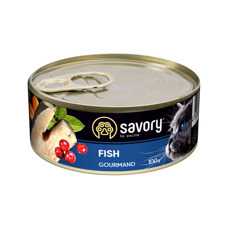 SAVORY mokra karma dla kotów - pasztet z rybą, 100 g