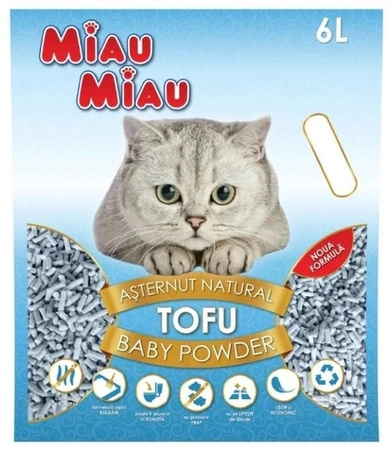 MIAU MIAU żwirek baby powder, 6 L