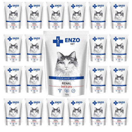 ENZO VET ZESTAW Renal mokra karma - wołowina w galarecie 24x100 g