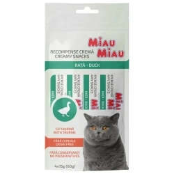 MIAU MIAU kremowy przysmak dla kotów - kaczka, 4 x 15 g