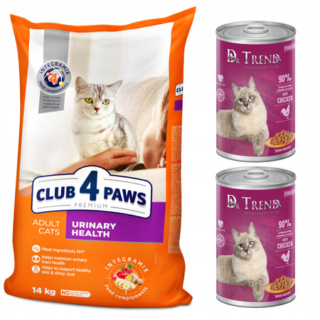 CLUB 4 PAWS Premium „Urinary health” sucha karma dla kota 14 kg + GRATIS