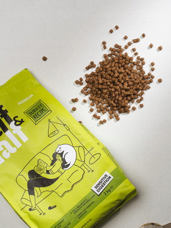 HALF&HALF Sensitive sucha karma dla kotów z indykiem 2 kg + 2 kg