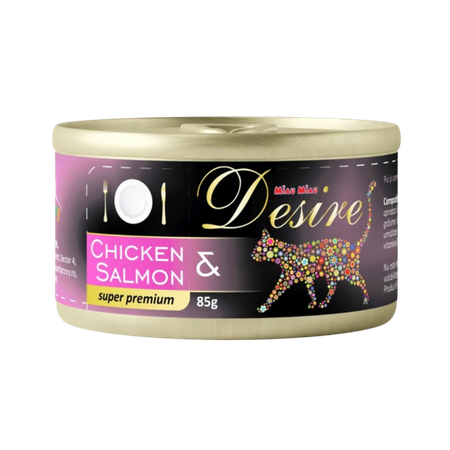 MIAU MIAU DESIRE mokra karma dla kotów - kurczak i łosoś 85 g