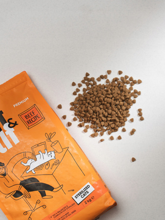 HALF&HALF Sucha karma dla kotów sterylizowanych z wołowiną 2kg + 2kg