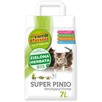 Super Pinio Kruszon żwirek drzewiasty zbrylający - zielona herbata 7 L