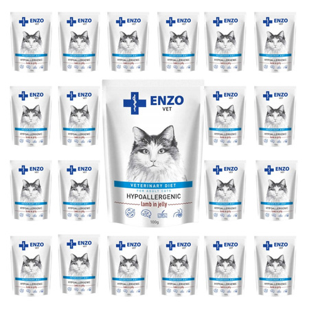ENZO VET ZESTAW Hypoallergenic mokra karma jagnięcina w galarecie 24x100 g
