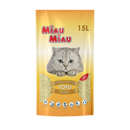 MIAU MIAU żwirek naturalny na bazie tofu 15 L