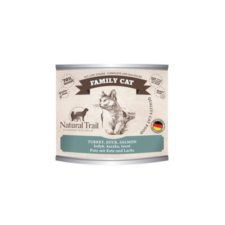 NATURAL TRAIL Family Cat mokra karma dla kotów - indyk, kaczka, łosoś 200 g