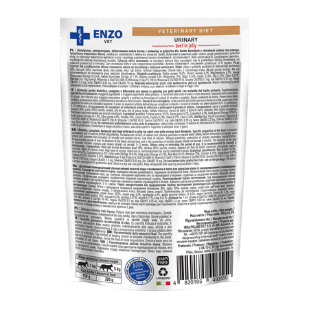ENZO VET Urinary mokra karma dla kotów - wołowina w galarecie 100 g