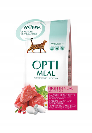 OPTIMEAL Super Premium sucha karma dla kotów - cielęcina 10 kg