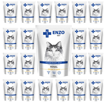 ZESTAW ENZO VET Renal mokra karma dla kotów - kurczak w sosie 24 x 100 g