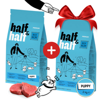 HALF&HALF sucha karma dla szczeniąt wszystkich ras wołowina 2 kg + 2 kg