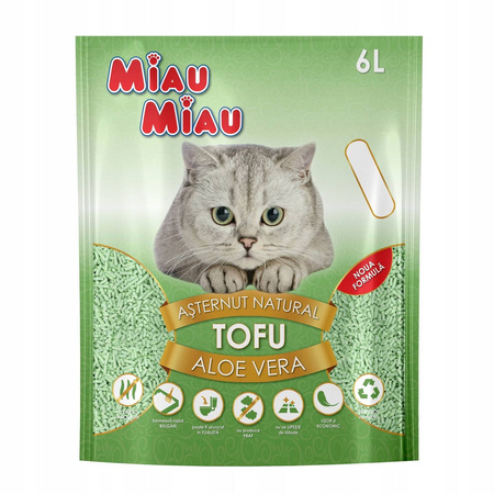 MIAU MIAU żwirek tofu z zapachem aloe vera 6L