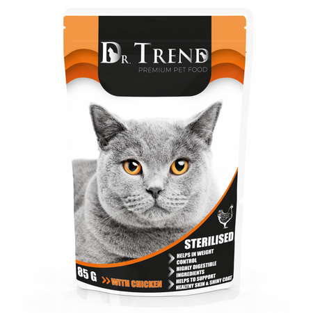 DR. TREND PREMIUM mokra karma dla kotów MEGA MIX smaków 60x85 g