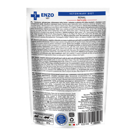 ENZO VET Renal mokra karma dla kotów - wołowina w galarecie 100 g