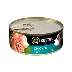 SAVORY mokra karma dla szczeniąt - pasztet z kurczaka, 100 g