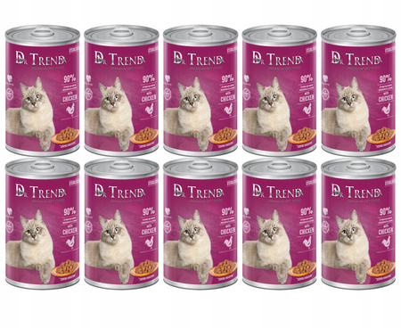DR. TREND „Sterilised” Premium mokra karma dla kotów z kurczakiem 10x400 g