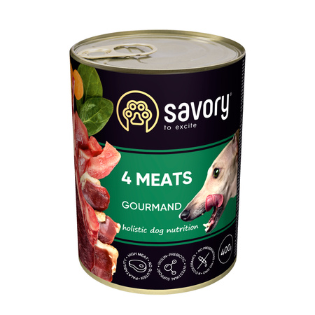SAVORY Gourmand mokra karma dla dorosłych psów - 4 mięsa, 400 g