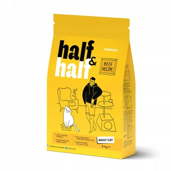 Half&Half sucha karma dla dorosłych kotów - wołowina 8 kg